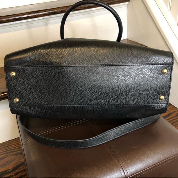 MICHAEL KORS Metal Woven Tumbled Black Leather Crossbody Satchel - Picture 8 of 14